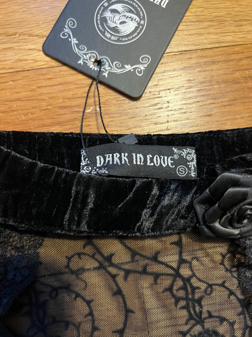 Dark in Love Velvet Gothic Mini Dress - Picture 7 of 9